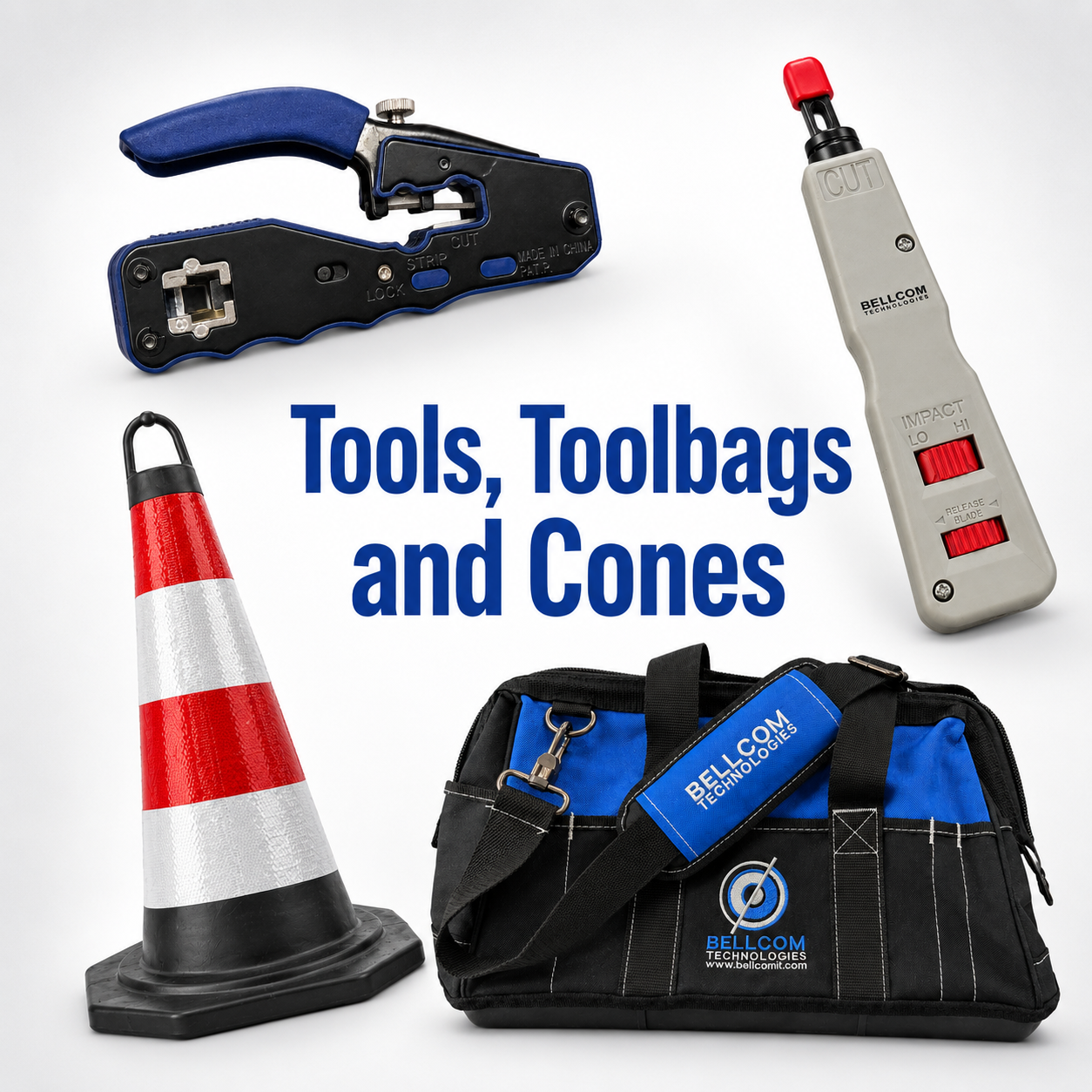 Tools. Toolbags and Cones