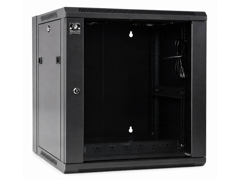 Bellcom 12U Double Section Wall Mount Cabinet (BWCD-12U-L)
